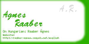 agnes raaber business card