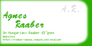 agnes raaber business card